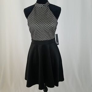 as u wish junior m mock neck fit flare dress knee length dark Fairy Whimsigoth